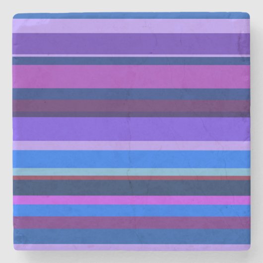 Blaue und lila horizontale Streifen Steinuntersetzer (Vorderseite)