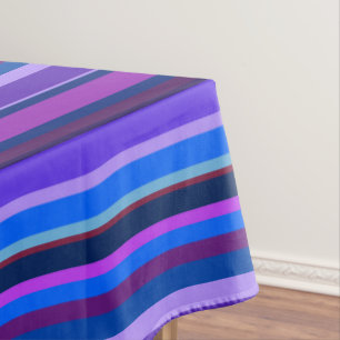 Blaue und lila horizontale Streifen Tischdecke