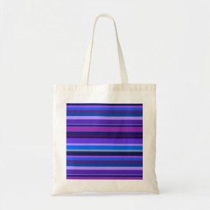 Blaue und lila horizontale Streifen Tragetasche