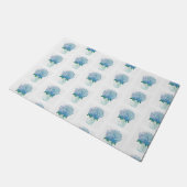 Blaue und Lila Hydrangea Fußmatte (Schrägansicht)