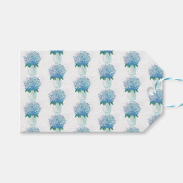 Blaue und Lila Hydrangea Geschenkanhänger