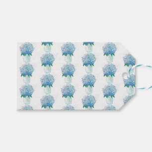 Blaue und Lila Hydrangea Geschenkanhänger