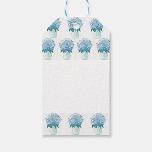 Blaue und Lila Hydrangea Geschenkanhänger (Vorderseite)