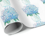 Blaue und Lila Hydrangea Geschenkpapier (Rolleneckpunkt)