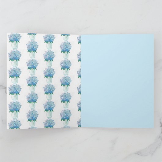 Blaue und Lila Hydrangea Karte (Innenseite)