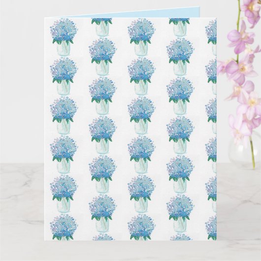 Blaue und Lila Hydrangea Karte (Orchidee)