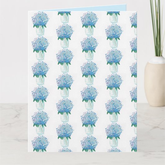 Blaue und Lila Hydrangea Karte (Vorderseite)