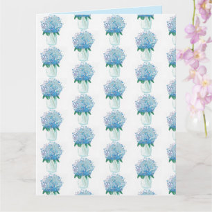 Blaue und Lila Hydrangea Karte
