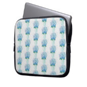 Blaue und Lila Hydrangea Laptopschutzhülle (Vorderseite Links)