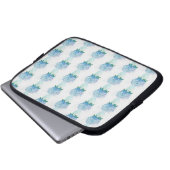 Blaue und Lila Hydrangea Laptopschutzhülle (Vorne Knopf)