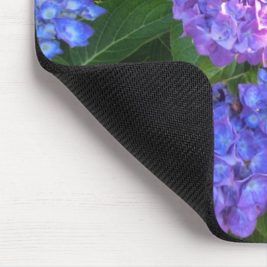 Blaue und Lila Hydrangeas Mousepad (Ecke)