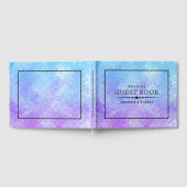 Blaue und lila Irideszierte Glasombre Gästebuch (Voll)