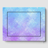Blaue und lila Irideszierte Glasombre Gästebuch (Rückseite)