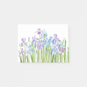 Blaue und lila Iriszweige Post-it Klebezettel (Vorderseite)