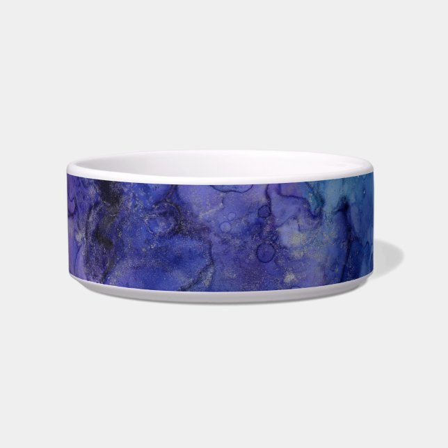 Blaue und lila Katzenfutter Napf (Vorderseite)