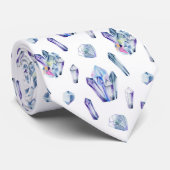 Blaue und Lila Kristalle Krawatte (Gerollt)
