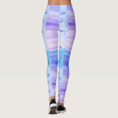 Blaue und Lila Künstlerische Wirbel Leggings (Rückseite)