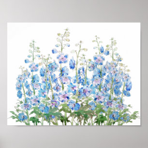 Blaue und lila Larkspur Poster
