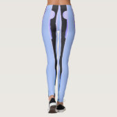 Blaue und Lila Leggings mit schwarzen Streifen (Rückseite)