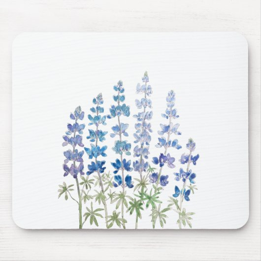 blaue und lila Lupine-Blume Mousepad (Vorne)