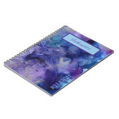 Blaue und Lila Marmorfarbe Personalisiert Nein Notizblock (Linke Seite)