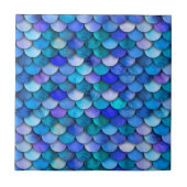 Blaue und lila Meerjungwaagen Fliese (Vorderseite)