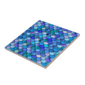 Blaue und lila Meerjungwaagen Fliese (Seite)