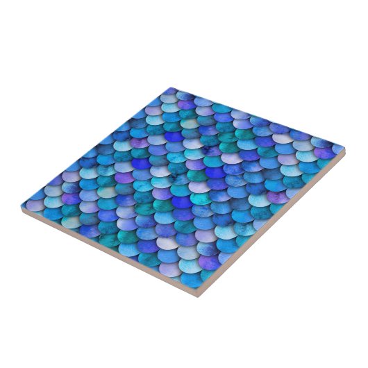 Blaue und lila Meerjungwaagen Fliese (Seite)