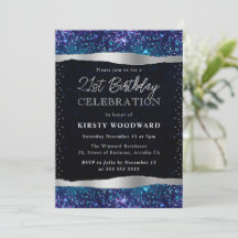 Blaue und Lila Mermaid Sequins 21. Geburtstag