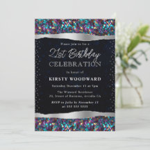 Blaue und Lila Mermaid Sequins 21. Geburtstag