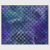 Blaue und Lila Mermaid-Skala Geschenkpapier (Flach)