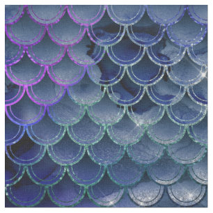 Blaue und Lila Mermaid-Skala Stoff