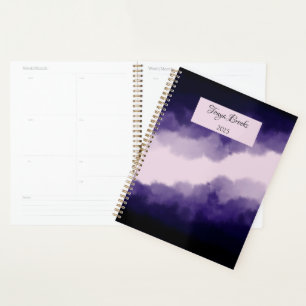 Blaue und Lila moderne Wasserfarben Art Moody Clou Planer