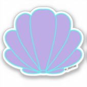Blaue und Lila Muschel Aufkleber (Vorderseite)