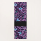 Blaue und lila Neonfarben-Blume Yogamatte (Rückseite)