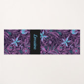 Blaue und lila Neonfarben-Blume Yogamatte (Vorderseite (Horizontal))