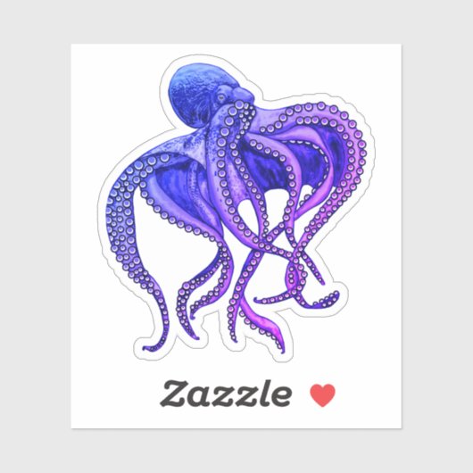 Blaue und lila Oktopus Aufkleber (Blatt)