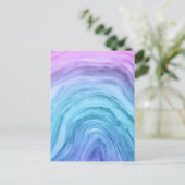 Blaue und Lila Ombre Agate Wasserfarben Kunst und Postkarte (Stehend Vorderseite)