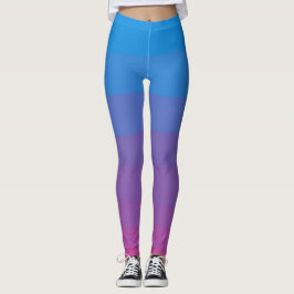 Blaue und lila Omelfarben Streifen Leggings