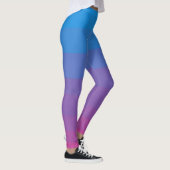 Blaue und lila Omelfarben Streifen Leggings (Rechts)