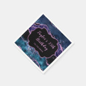 Blaue und Lila Ozeane Agate Geburtstag Serviette (Ecke)