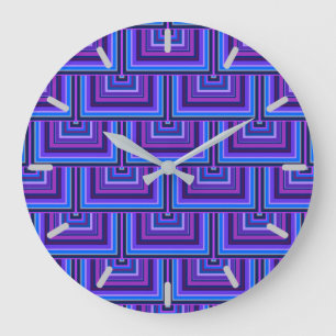 Blaue und lila Quadratzwaagen Große Wanduhr