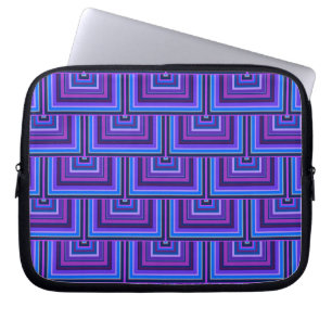 Blaue und lila Quadratzwaagen Laptopschutzhülle
