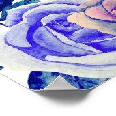 Blaue und lila Rose. Hochzeitstabelle Poster (Ecke)