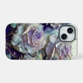Blaue und Lila Rose iPhone 15 Hülle (Rückseite (Horizontal))
