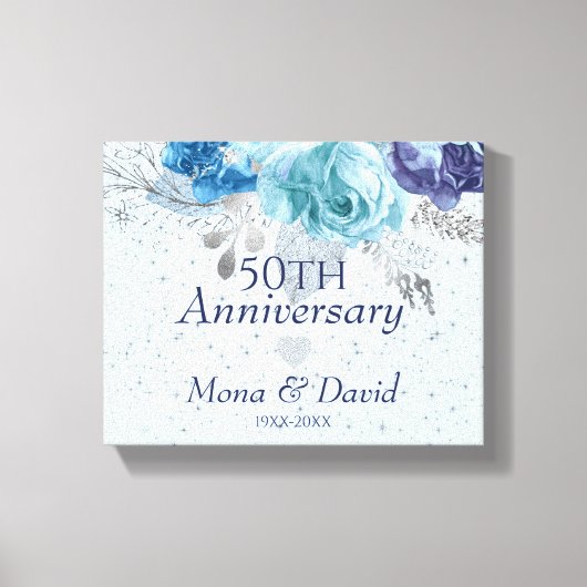 Blaue und Lila Rose Leinwanddruck (Vorderseite)