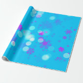 Blaue und Lila Schneeflocke Geschenkpapier (Ungerollt)