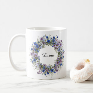 Blaue und Lila schöne Wildblumen nach Maß Kaffeetasse