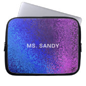 Blaue und Lila Shiny Shades Abstrakter Name Laptopschutzhülle (Vorderseite)