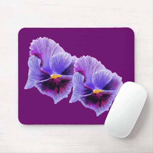 Blaue und lila Stiefmütterchen Mousepad (Mit Mouse)